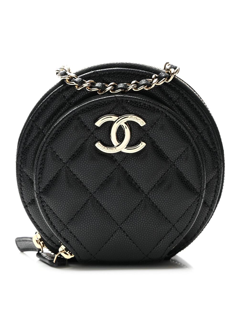 Chanel Caviar Quilted Round Coco Clutch #288153C18B